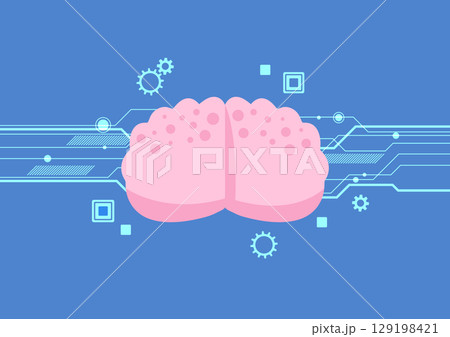 Artificial intelligence digital brain technology and engineering concept 129198421