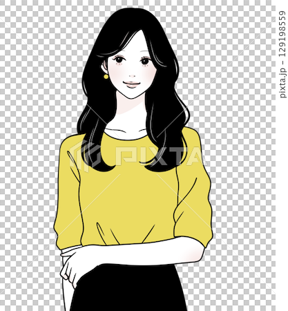 Illustration material of women and girls 129198559