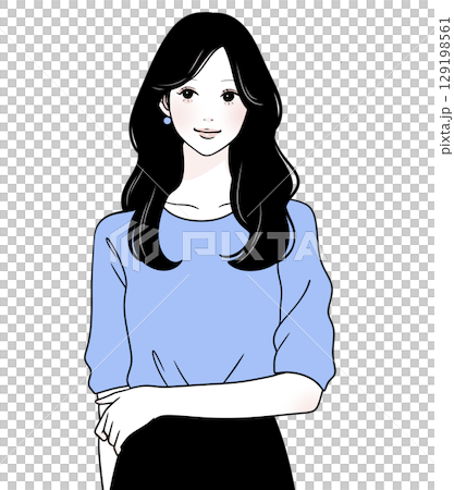 Illustration material of women and girls 129198561