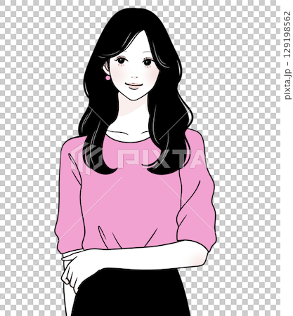 Illustration material of women and girls 129198562