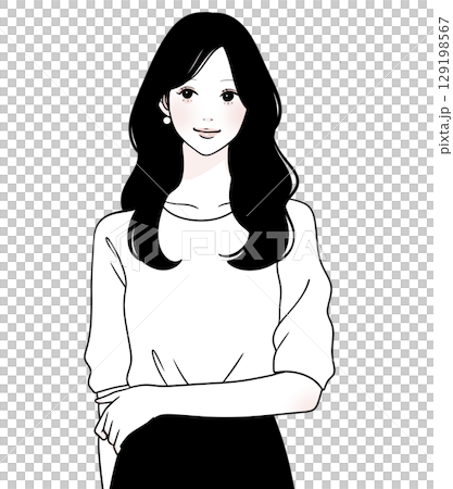 Illustration material of women and girls 129198567