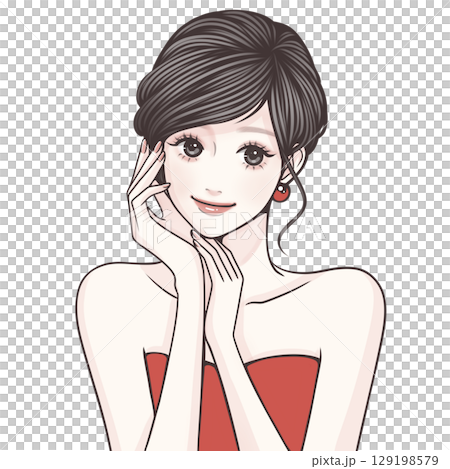 Illustration material of women and girls 129198579