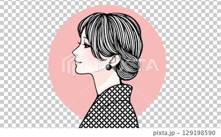 Illustration material of women and girls Illustration material of women and girls 129198590
