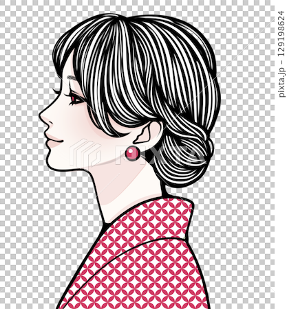 Illustration material of women and girls 129198624