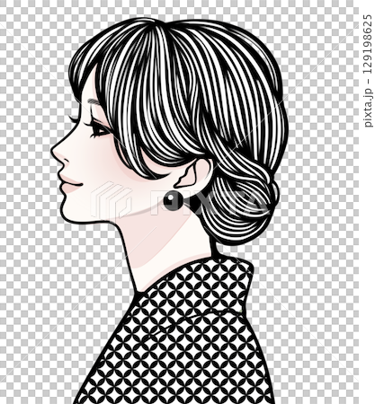 Illustration material of women and girls 129198625