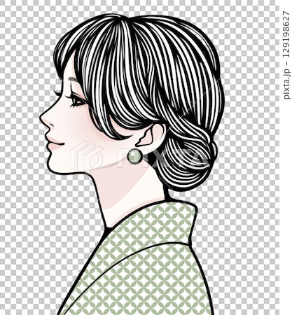 Illustration material of women and girls 129198627