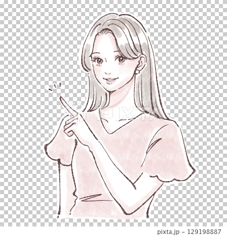 婦女和女孩插畫素材 129198887