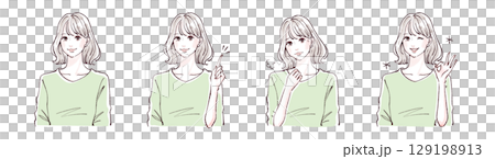 婦女和女孩插畫素材 婦女和女孩插畫素材 129198913