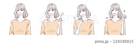 女性・女の子のイラスト素材 129198915