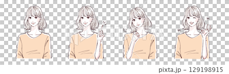 女性・女の子のイラスト素材 129198915