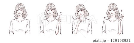 女性・女の子のイラスト素材 女性・女の子のイラスト素材 129198921