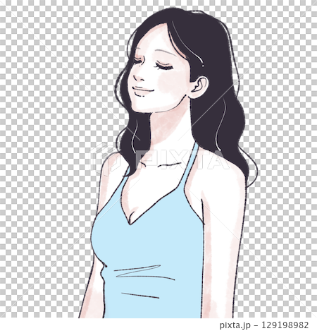 Illustration material of women and girls 129198982