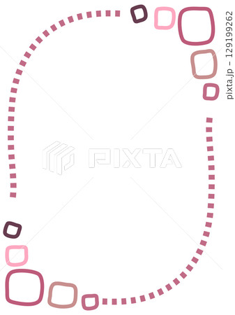 赤い手描きの四角模様のある縦長フレーム 赤い手描きの四角模様のある縦長フレーム 129199262