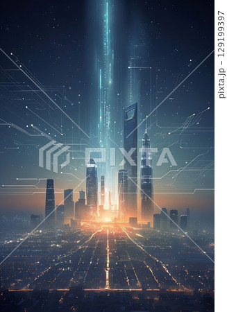 Translucent Data Beam Horizon 129199397