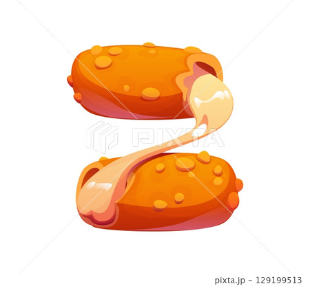 Fast food chicken nugget meal alphabet font typeset letter Z. Takeaway restaurant Latin font symbol, fastfood menu appetizer vector kids ABC font typeset letter. Fast food meal English typeset element 129199513