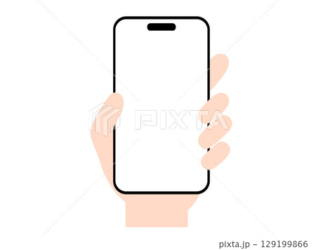 スマホを持つ手のイラスト 129199866