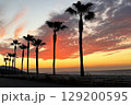 ある海岸の夕日 129200595
