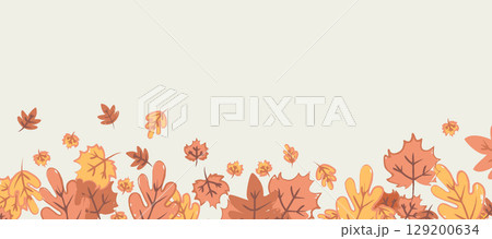 Autumn Leaves Horizontal Background Vector Illustration Autumn Leaves Horizontal Background Vector Illustration 129200634