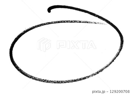 Black pencil highlight circle mark isolated on transparent background Black pencil highlight circle mark isolated on transparent background 129200708