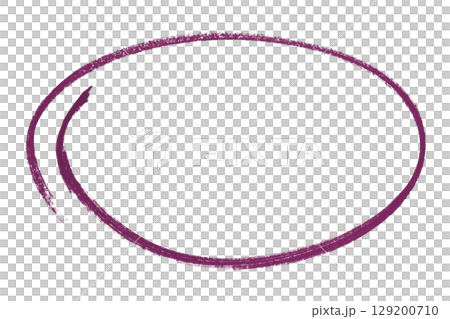 Purple pencil highlight circle mark isolated on transparent background 129200710