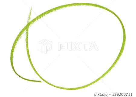 Green pencil highlight circle mark isolated on transparent background 129200711
