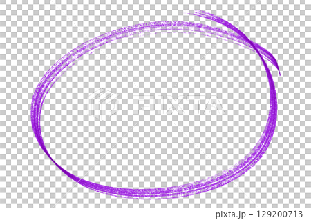 Purple pencil highlight circle mark isolated on transparent background 129200713