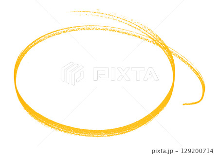 Yellow pencil highlight circle mark isolated on transparent background 129200714