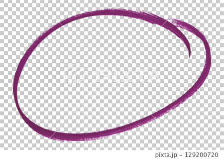 Purple pencil highlight circle mark isolated on transparent background 129200720