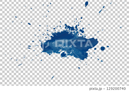 Blue splash watercolor brush isolated on transparent background Blue splash watercolor brush isolated on transparent background 129200740
