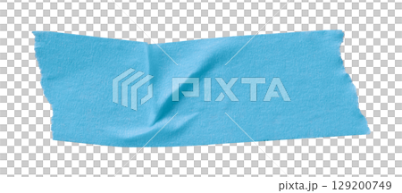 Light blue crumpled torn tape isolated on transparent background Light blue crumpled torn tape isolated on transparent background 129200749
