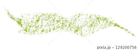 Green crayon brush stroke isolated on transparent background 129200756