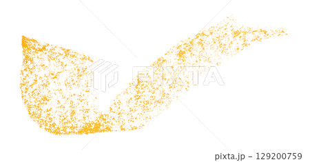 Yellow crayon brush stroke isolated on transparent background 129200759