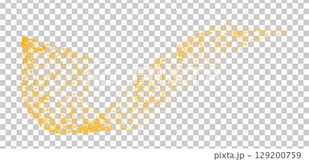 Yellow crayon brush stroke isolated on transparent background 129200759
