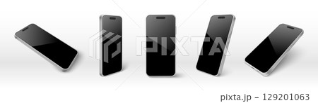 Modern smartphone mockup from different angle Modern smartphone mockup from different angle 129201063