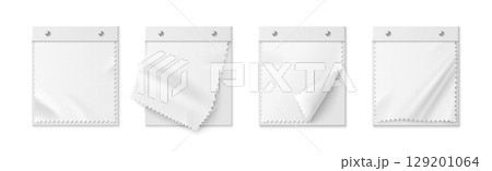 White fabric swatch mockup set 129201064