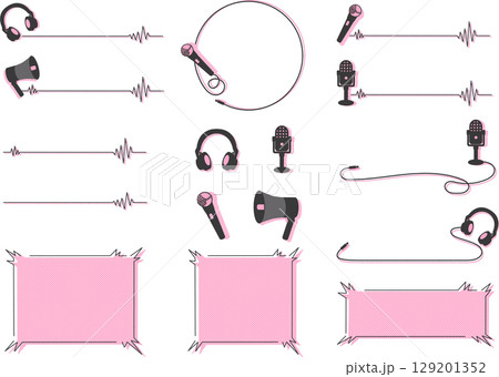 サウンドデコレーション素材のセット 129201352