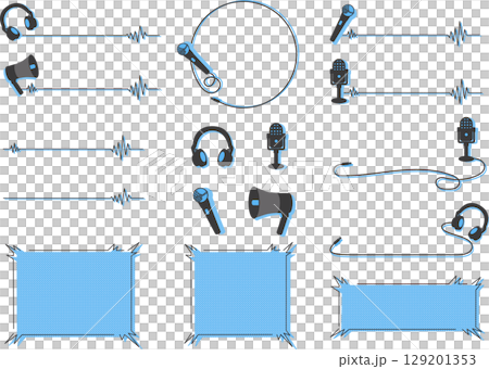 サウンドデコレーション素材のセット 129201353