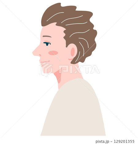 若い男性の横顔のアイコン 129201355