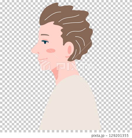 若い男性の横顔のアイコン 129201355