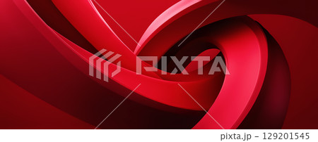 Elegant Red Abstract Design Creates Dynamic Visual Flow 129201545