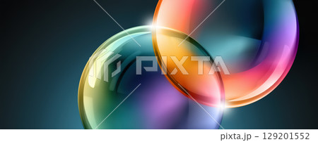 Vibrant Overlapping Colorful Spheres Vibrant Overlapping Colorful Spheres 129201552
