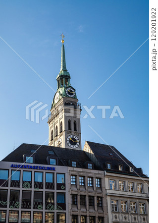The parish church of St. Peter, one of Munich's most famous landmark 129201922