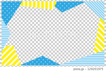 爽やかな配色の色々な模様の背景素材 129201975