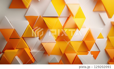Yellow Triangles Dynamic Abstract Art by AI 129202091