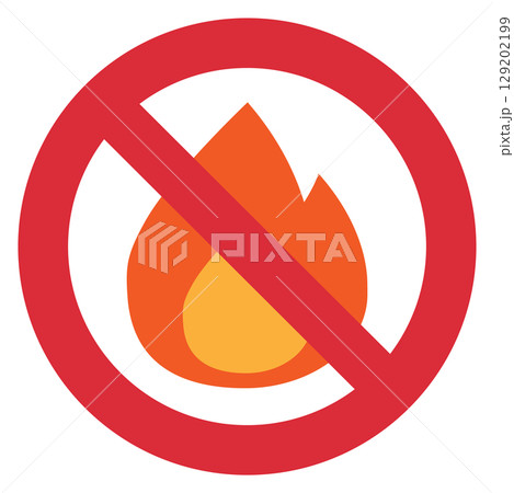 火気厳禁マークのアイコンイラスト 129202199