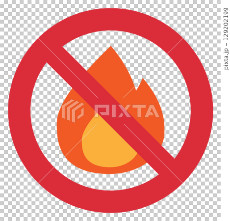 火気厳禁マークのアイコンイラスト 129202199