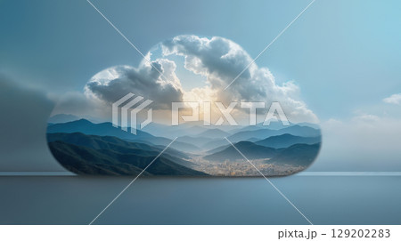 Cloud Shape Unveils Tranquil AI Landscape 129202283