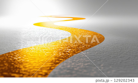 Curved Golden Path on Calm Abstract Background 129202343