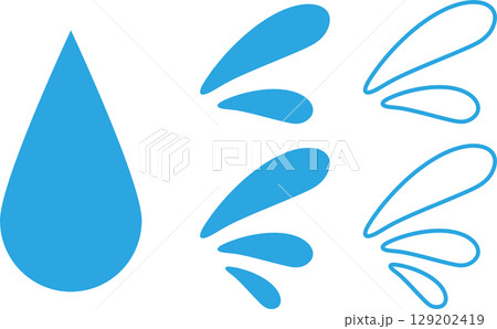 しずく　水滴　アイコンセット 129202419