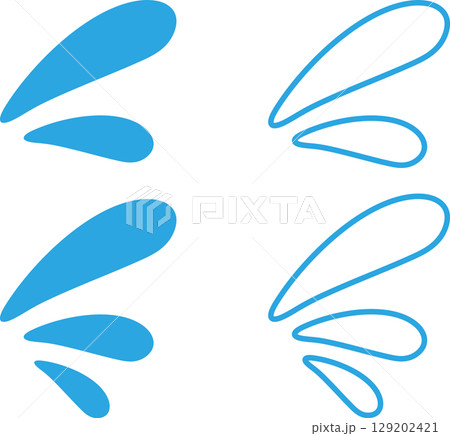 しずく　水滴　アイコンセット 129202421